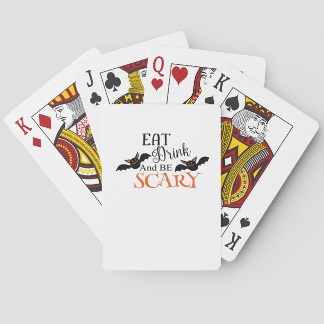 Halloween Bats Be Scary Funny Meme Playing Cards (Back)
