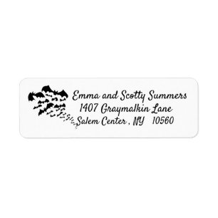 Halloween Bats Flying Return address Label