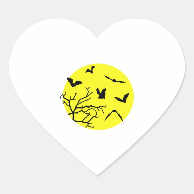 Halloween bats  heart sticker (Front)