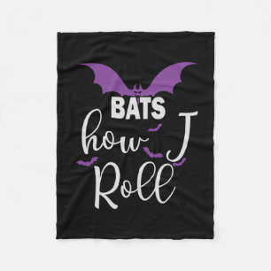 Halloween Bats How I Roll Birthday Fleece Blanket