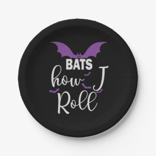 Halloween Bats How I Roll Birthday Paper Plate