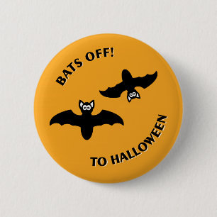 Halloween Bats Orange 6 Cm Round Badge