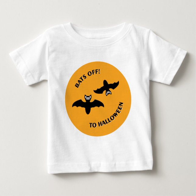 Halloween Bats Orange Baby T-Shirt (Front)