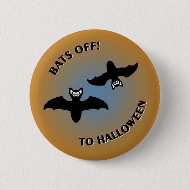 Halloween Bats Orange Blue 6 Cm Round Badge (Front)