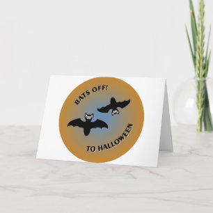 Halloween Bats Orange Blue Card