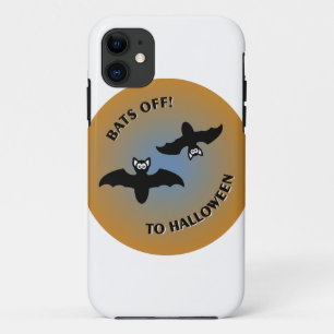 Halloween Bats Orange Blue iPhone 11 Case