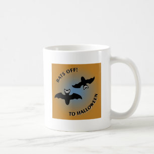 Halloween Bats Orange Blue Coffee Mug