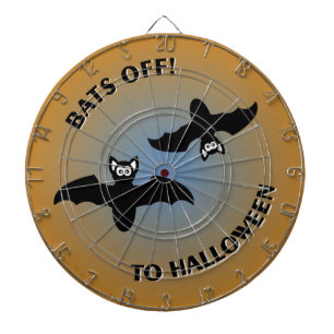Halloween Bats Orange Blue Dartboard