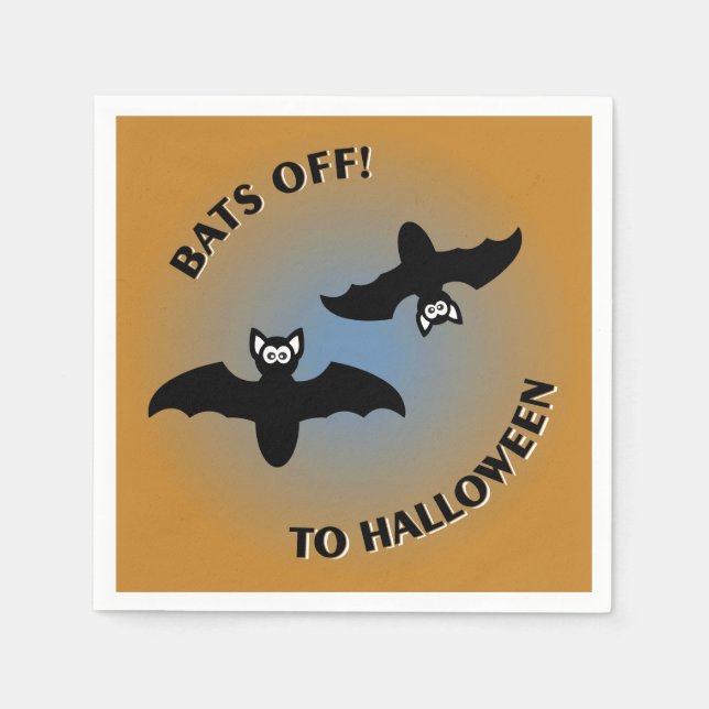 Halloween Bats, Orange Blue Napkin (Front)