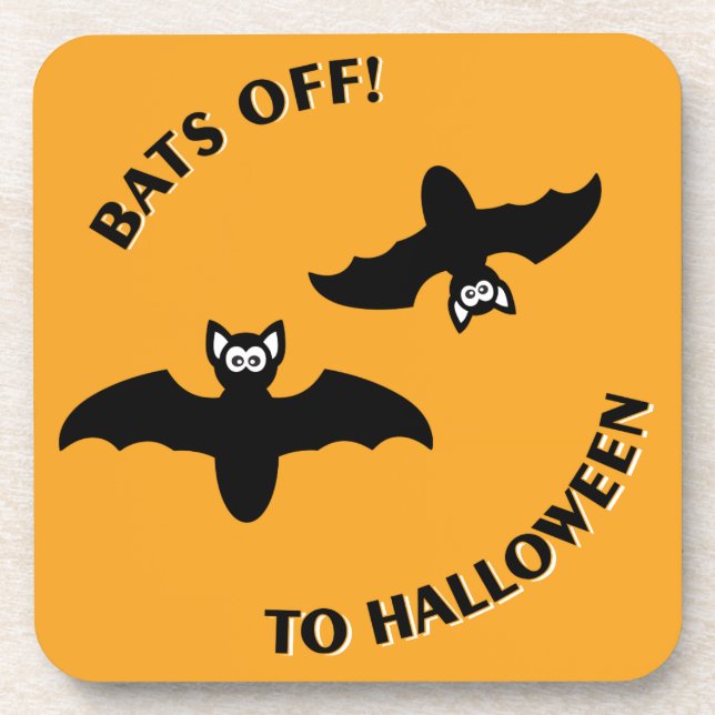 Halloween Bats Orange Coaster (Front)
