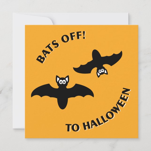 Halloween Bats Orange Invitation (Front)