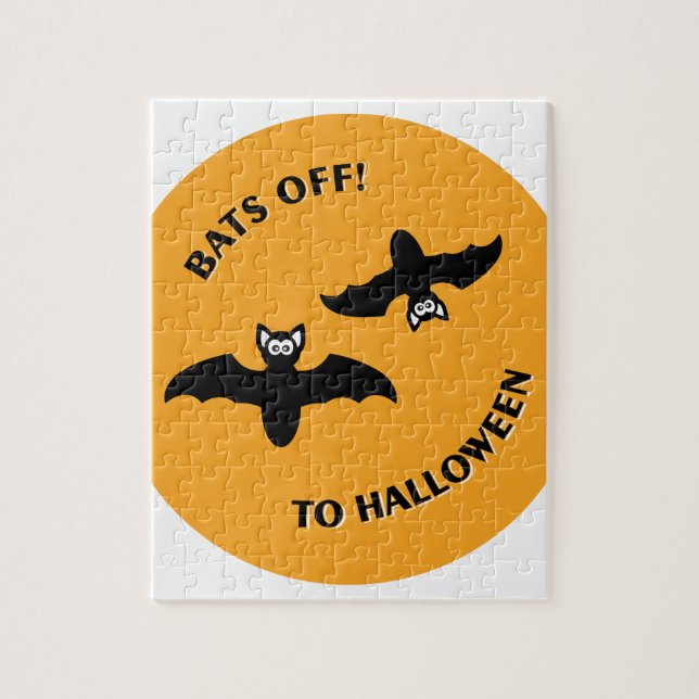 Halloween Bats Orange Jigsaw Puzzle (Vertical)