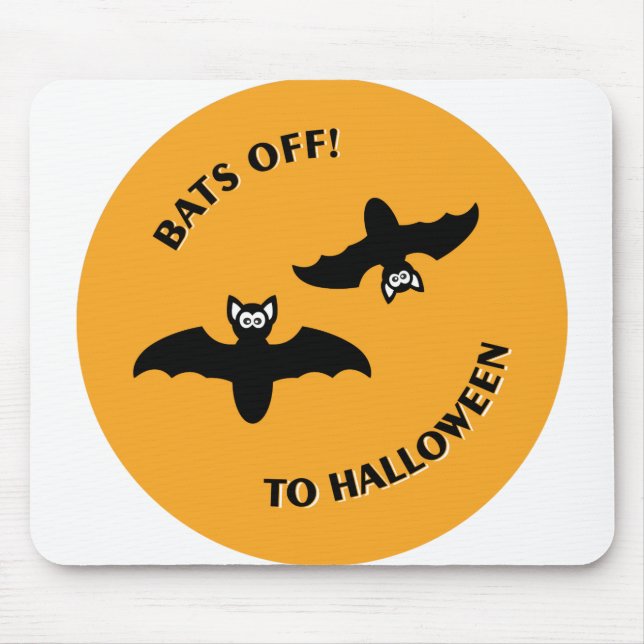 Halloween Bats Orange Mouse Pad (Front)