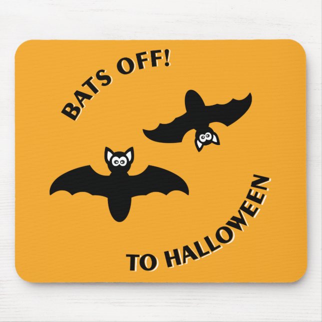 Halloween Bats Orange Mouse Pad (Front)