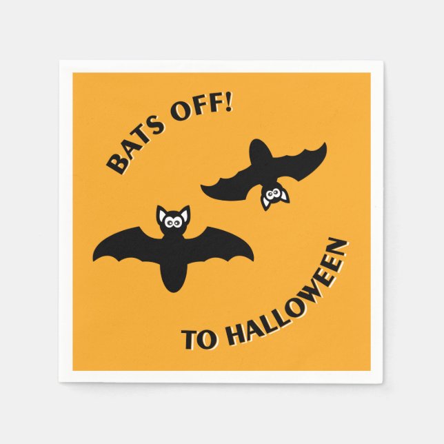Halloween Bats Orange Napkin (Front)