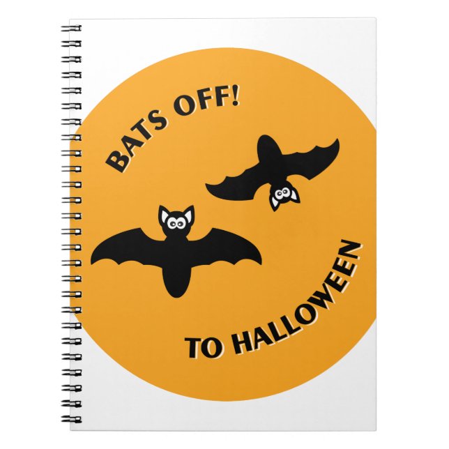 Halloween Bats Orange Notebook (Front)