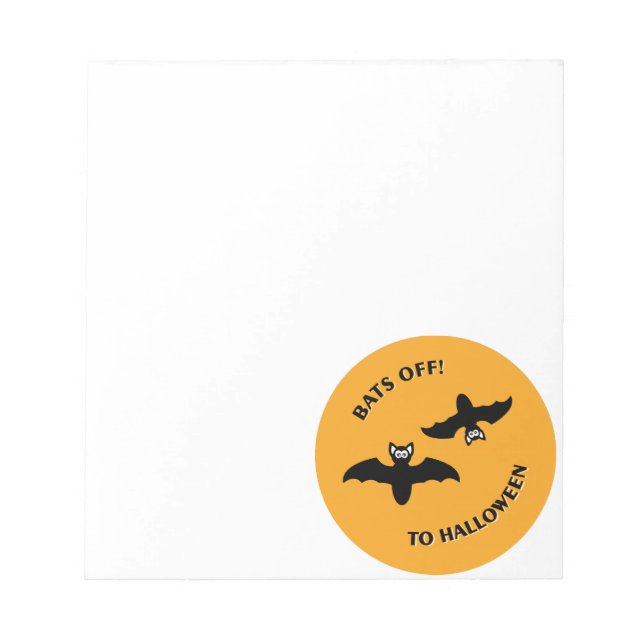 Halloween Bats Orange Notepad (Front)