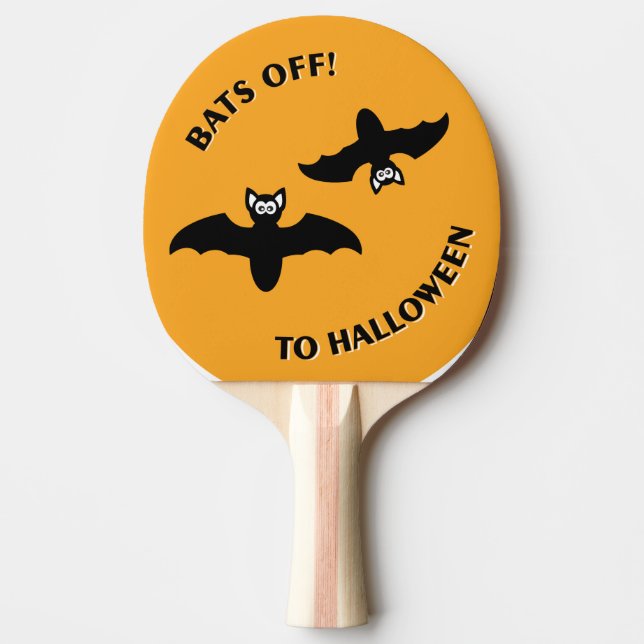 Halloween Bats Orange Ping Pong Paddle (Front)