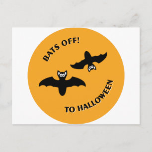 Halloween Bats Orange Postcard