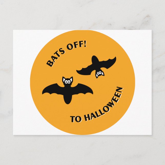 Halloween Bats Orange Postcard (Front)