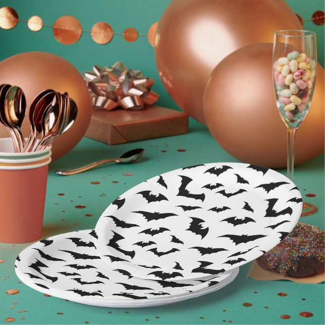 Halloween Bats Paper Plates (Multi)