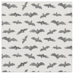 Halloween Bats Pattern Antique Illustrated Bat Art Fabric