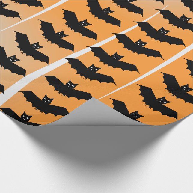 Halloween Bats Pattern Wrapping Paper (Corner)