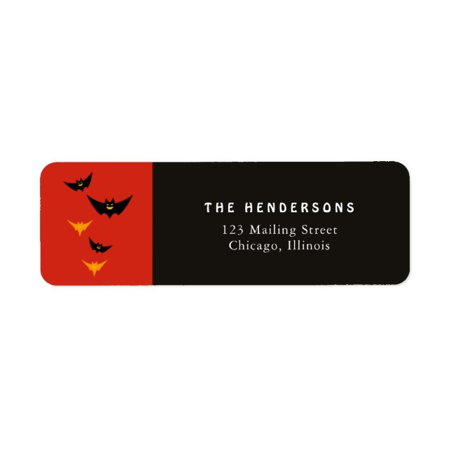 Halloween Bats Return Address Label (Front)