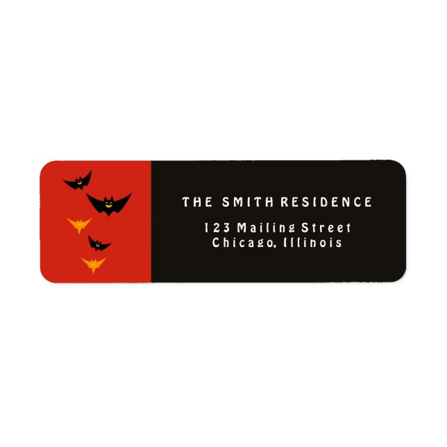 Halloween Bats Return Address Label (Front)