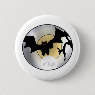 Halloween Bats RIP 6 Cm Round Badge