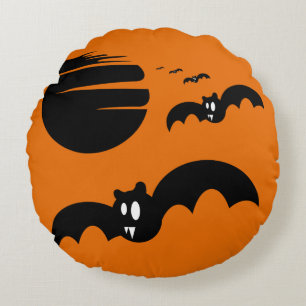 Halloween Bats Round Cushion