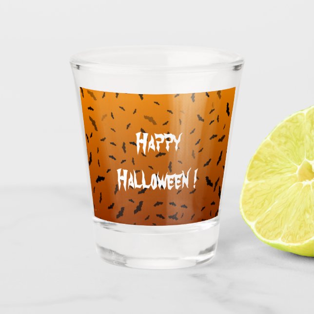 Halloween Bats Shot Glass (Front)