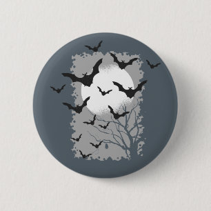 Halloween Bats Silhouette Black Flying Vampires 6 Cm Round Badge