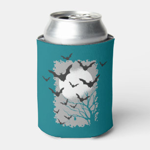 Halloween Bats Silhouette Black Flying Vampires Can Cooler