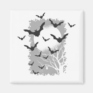 Halloween Bats Silhouette Black Flying Vampires Magnet