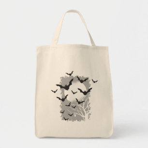 Halloween Bats Silhouette Black Flying Vampires Tote Bag