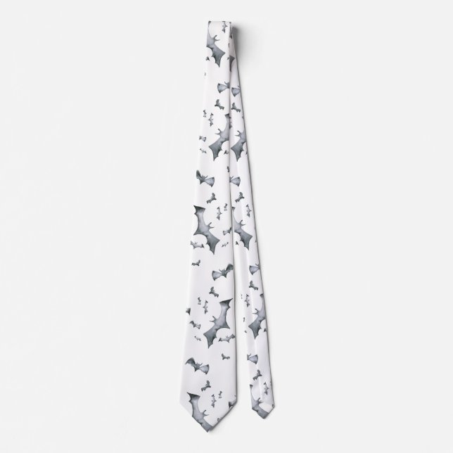 Halloween bats spooky pattern tie (Front)