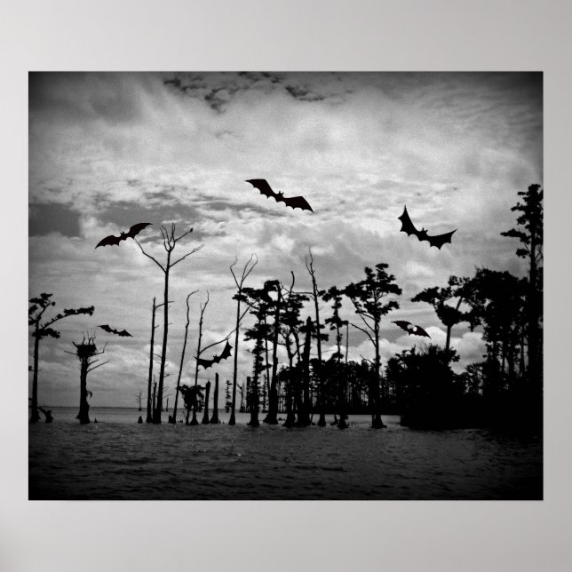 Halloween Bats - Spooky Scene Poster (Front)