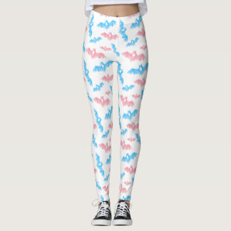 Halloween Bats Trans Pride Colors Leggings