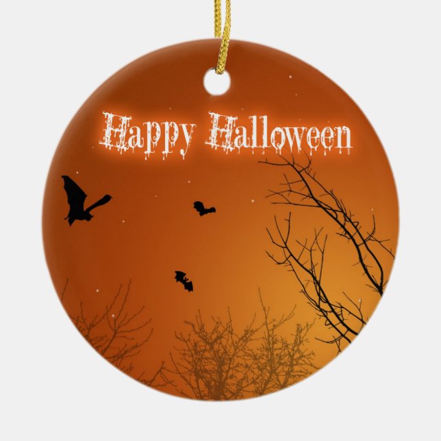Halloween Bats & Trees - Ornament (Front)