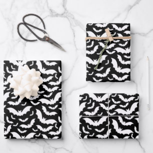 Halloween Bats Wrapping Paper Sheets