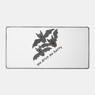 Halloween Bats You Drive Me Batty Cute Halloween Desk Mat