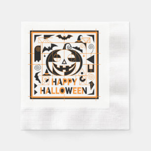 Halloween Bauhaus Pumpkin Napkin