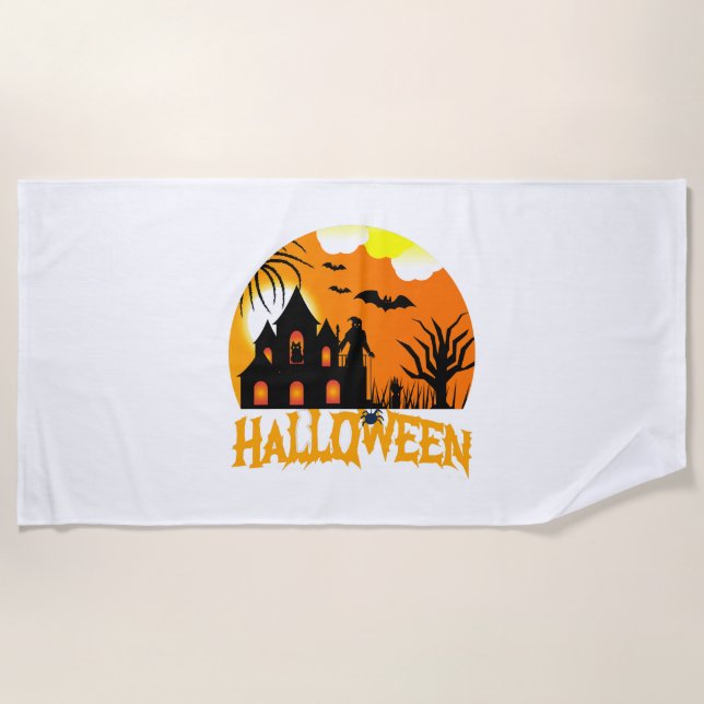 Halloween                                          beach towel (Front)
