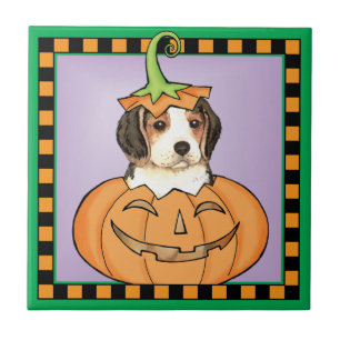 Halloween Beagle Ceramic Tile