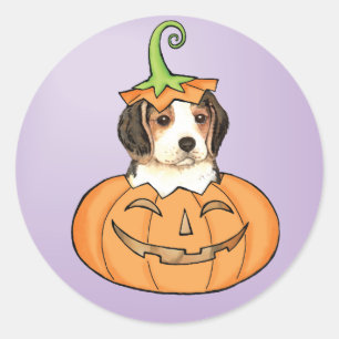 Halloween Beagle Classic Round Sticker