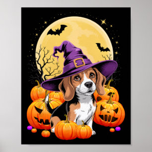 Halloween Beagle Dog Pumpkin Costume For Men Women Poster