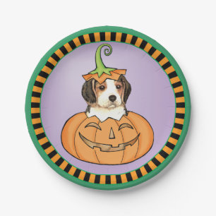 Halloween Beagle Paper Plate