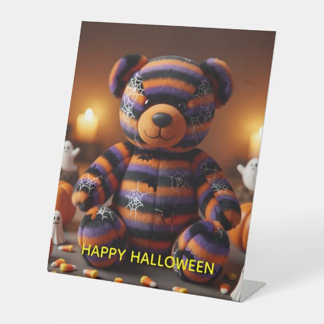 halloween bear  pedestal sign (Front)
