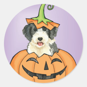 Halloween Beardie Classic Round Sticker